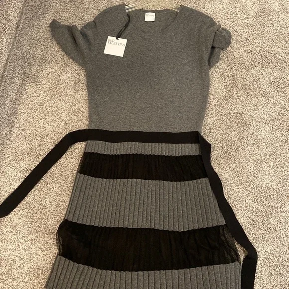 Red Valentino Dresses | Red Valentino Wool Dress With Tags Never Worn | Color: Gray | Size: Xl | Erovit25's Closet